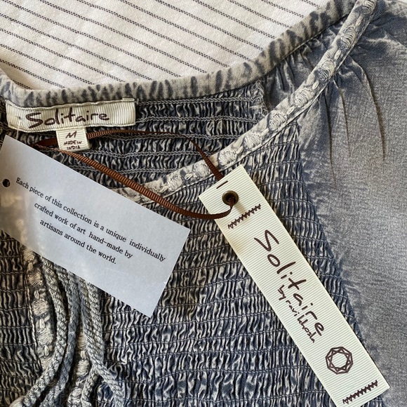 Solitaire Embroidery Peasant Boho Blouse - Picture 8 of 9